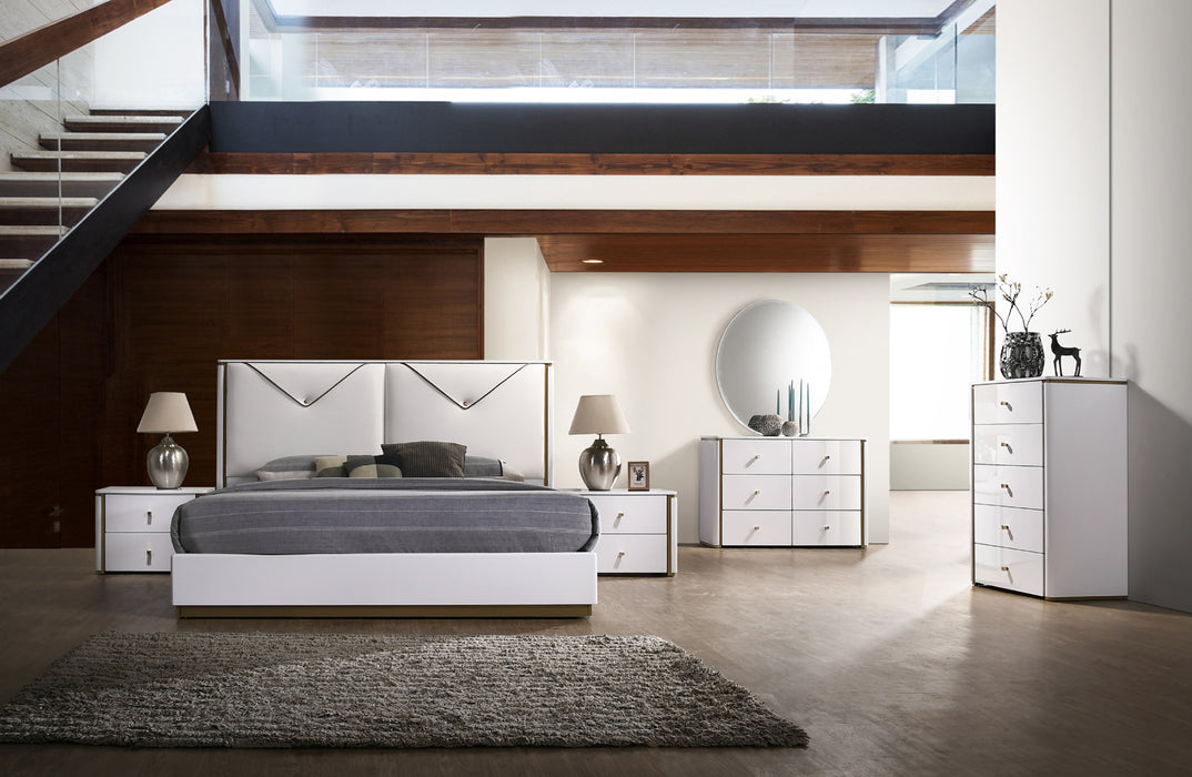 J&M Furniture - Lucera 3 Piece White Lacquer Eastern King Bedroom Set - 17995-EK-3SET-WHITE