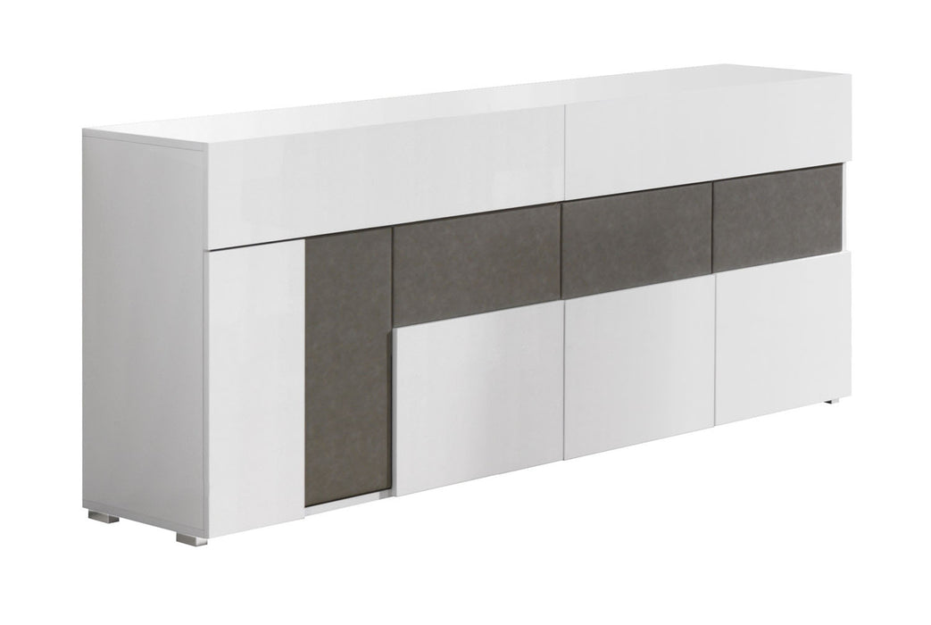 J&M Furniture - Luxuria Modern 8 Piece Dining Room Set in White and Grey - 18122-DT-8SET - GreatFurnitureDeal