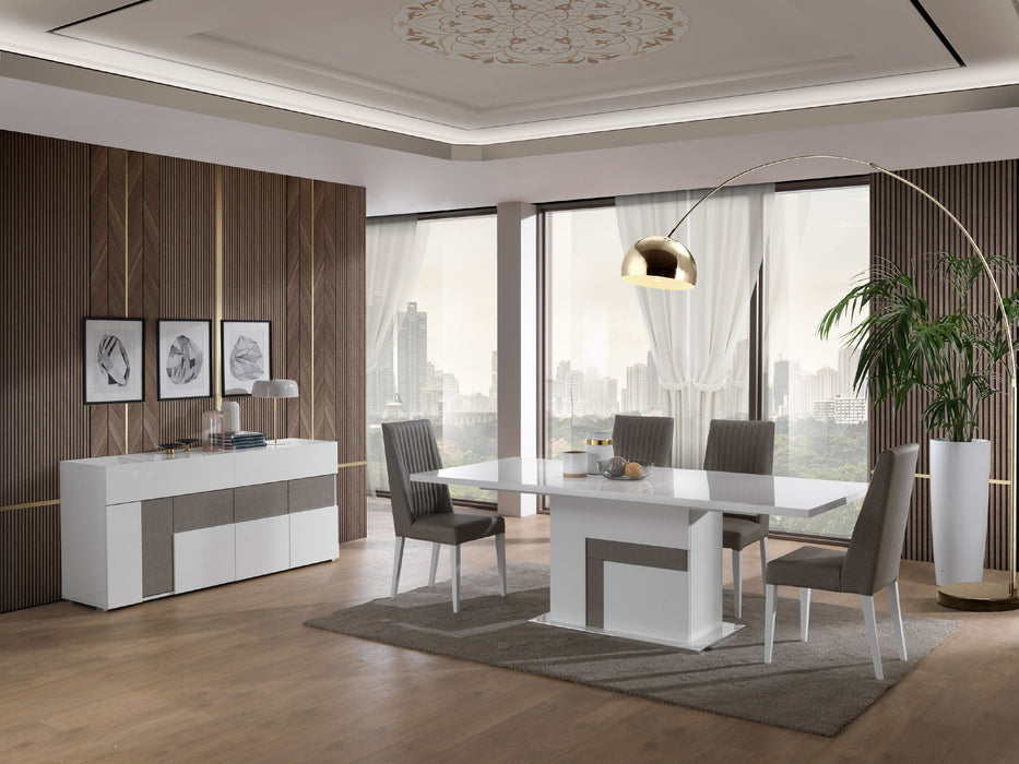 J&M Furniture - Luxuria Modern 6 Piece Dining Room Set in White and Grey - 18122-DT-6SET - GreatFurnitureDeal