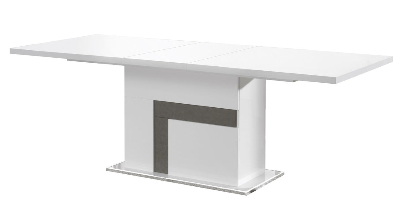 J&M Furniture - Luxuria Modern 10 Piece Dining Room Set in White and Grey - 18122-DT-10SET - GreatFurnitureDeal