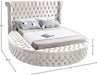 Meridian Furniture - Luxus Cream Velvet Upholstered Twin Bed (3 Boxes) - LuxusCream-T - GreatFurnitureDeal