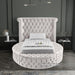 Meridian Furniture - Luxus Cream Velvet Upholstered Twin Bed (3 Boxes) - LuxusCream-T - GreatFurnitureDeal