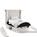 Meridian Furniture - Luxus Cream Velvet Upholstered Twin Bed (3 Boxes) - LuxusCream-T - GreatFurnitureDeal