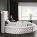 Meridian Furniture - Luxus Cream Velvet Upholstered Twin Bed (3 Boxes) - LuxusCream-T - GreatFurnitureDeal