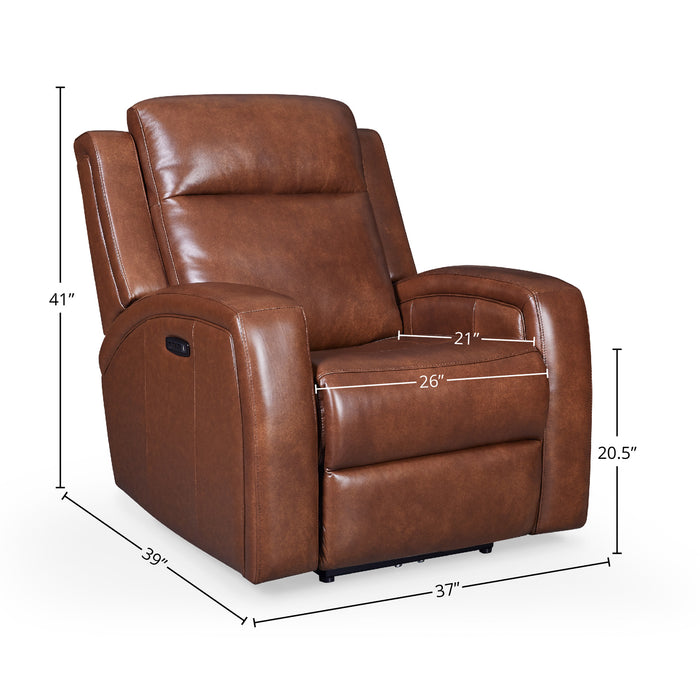 GFD Leather - Cheyenne Swivel Dual Power Lay Flat Recliner - M433-10 - GreatFurnitureDeal