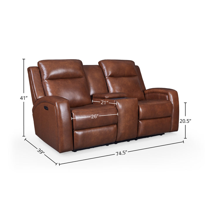 GFD Leather - Cheyenne Dual Zero Gravity Power Loveseat with Console - M433-20 - GreatFurnitureDeal