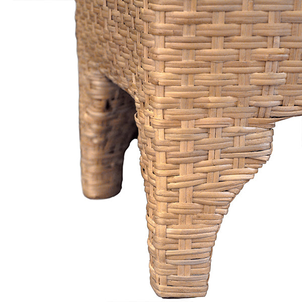 Worlds Away - Maldives Bench In Woven Water Hyacinth With Performance Ivory - MALDIVES - GreatFurnitureDeal