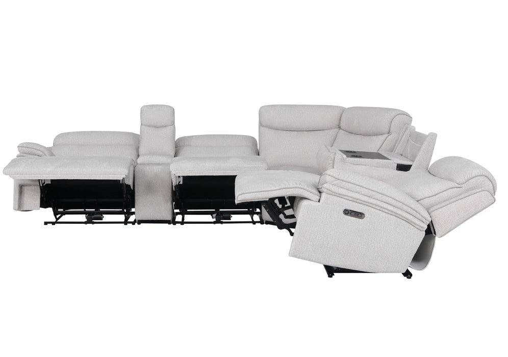 Parker Living - Alpine 6 Piece Zero Gravity Modular Power Reclining Sectional in Airy Snow - MALP-PACKA(HZ)-AISN - GreatFurnitureDeal