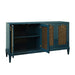Worlds Away - Marcella Four Door Buffet With Brass Mesh Grill Door Fronts In Teal Lacquer - MARCELLA TL - GreatFurnitureDeal