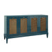 Worlds Away - Marcella Four Door Buffet With Brass Mesh Grill Door Fronts In Teal Lacquer - MARCELLA TL - GreatFurnitureDeal