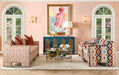 Worlds Away - Marcella Four Door Buffet With Brass Mesh Grill Door Fronts In Teal Lacquer - MARCELLA TL - GreatFurnitureDeal