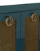 Worlds Away - Marcella Four Door Buffet With Brass Mesh Grill Door Fronts In Teal Lacquer - MARCELLA TL - GreatFurnitureDeal