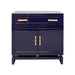 Worlds Away -  Marcus Navy Lacquer 2 Door Cabinet - MARCUS NVY - GreatFurnitureDeal