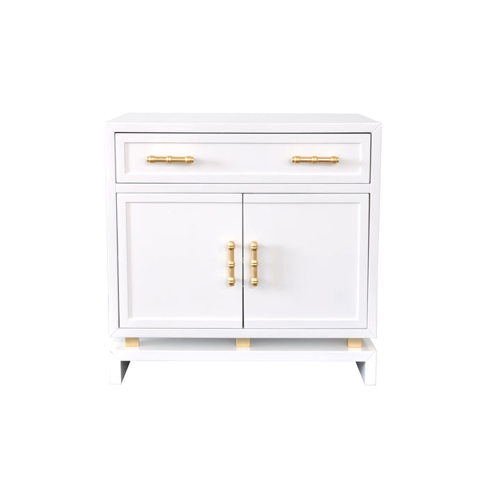 Worlds Away - Marcus White Lacquer 2 Door Cabinet - MARCUS WH