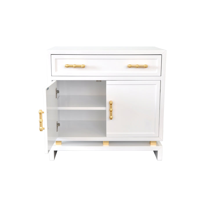 Worlds Away - Marcus White Lacquer 2 Door Cabinet - MARCUS WH