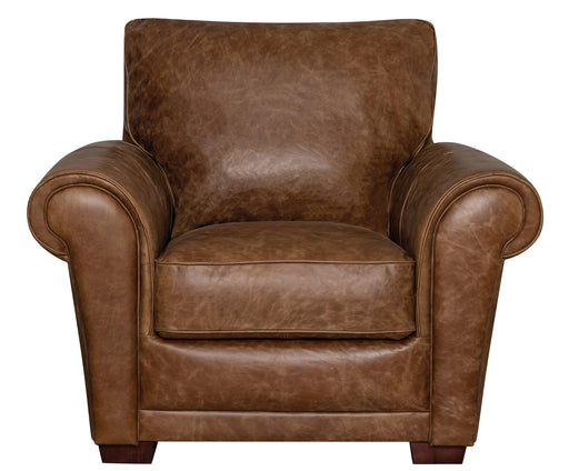 Mariano Italian Leather Furniture - Mark Chair with Storage Ottoman in Cinnamon - MARK-CO - GreatFurnitureDeal