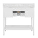 Worlds Away - Bath Vanity With Fluted Leg And Open Cane Shelf - MARTHA WH - GreatFurnitureDeal