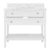 Worlds Away - Bath Vanity With Fluted Leg And Open Cane Shelf - MARTHA WH - GreatFurnitureDeal