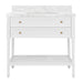 Worlds Away - Bath Vanity With Fluted Leg And Open Cane Shelf - MARTHA WH - GreatFurnitureDeal