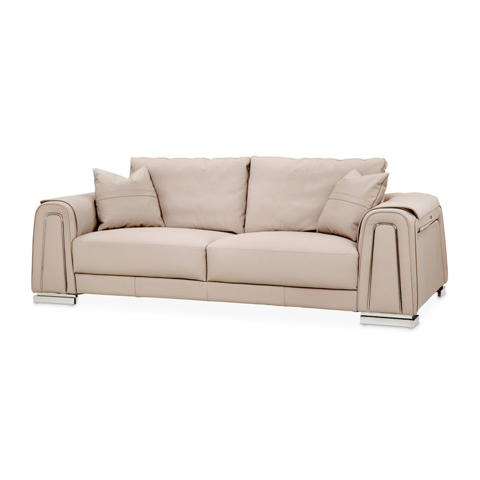 AICO Furniture - Mia Bella"Bergamo"2 Piece Sofa Set"St. Steel - MB-BRGMO15-BRGMO25-TPE-13 - GreatFurnitureDeal