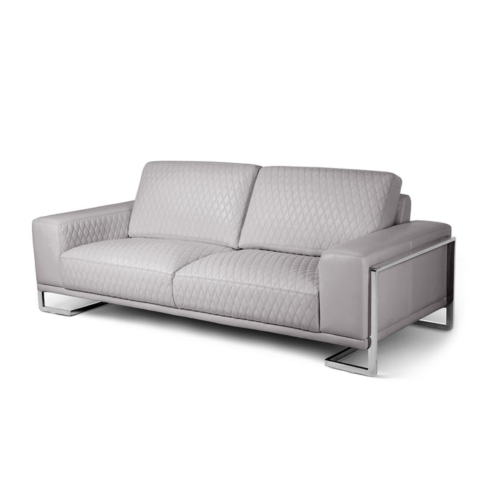 AICO Furniture - Mia Bella Gianna Sofa Light Gray Stainless Steel - MB-GIANN15-LGR-13 - GreatFurnitureDeal
