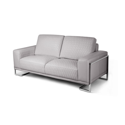 AICO Furniture - Mia Bella"Gianna Loveseat Gray Stainless Steel  - MB-GIANN25-LGR-13 - GreatFurnitureDeal