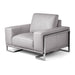 AICO Furniture - Mia Bella Gianna Chair Half L.Gray Stainless Steel - MB-GIANN38-LGR-13 - GreatFurnitureDeal