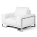 AICO Furniture - Mia Bella"Gianna Chair and Half "Stainless Steel - MB-GIANN38-WHT-13 - GreatFurnitureDeal