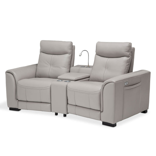 AICO Furniture - Mia Bella Bentley Loveseat Set W/Motion - MBL-BNTLY-LSC3LGR-43 - GreatFurnitureDeal