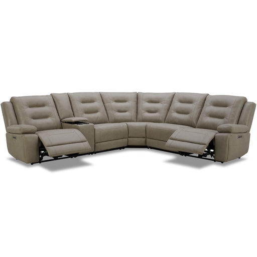 Parker Living - Caldwell 6 Piece Modular Power Reclining Sectional in Tahoe Fog - MCAL-PACKA(H)-TACH - GreatFurnitureDeal
