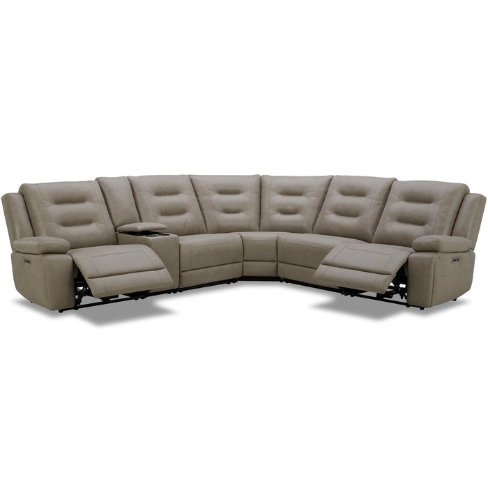 Parker Living - Caldwell 6 Piece Modular Power Reclining Sectional in Tahoe Fog - MCAL-PACKA(H)-TACH - GreatFurnitureDeal