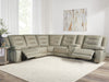 Parker Living - Caldwell 6 Piece Modular Power Reclining Sectional in Tahoe Fog - MCAL-PACKA(H)-TACH - GreatFurnitureDeal