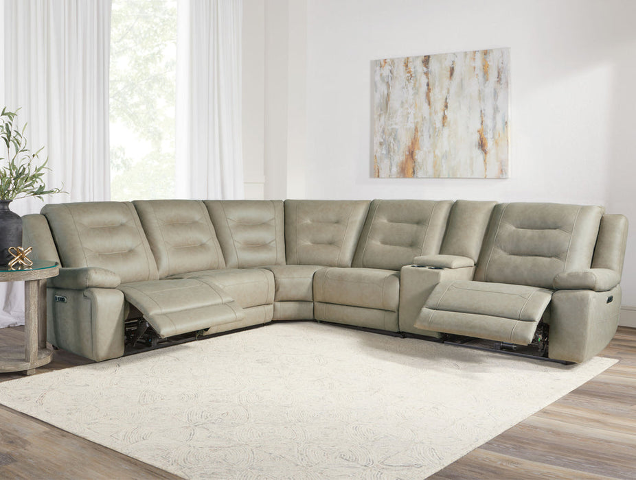 Parker Living - Caldwell 6 Piece Modular Power Reclining Sectional in Tahoe Fog - MCAL-PACKA(H)-TACH - GreatFurnitureDeal