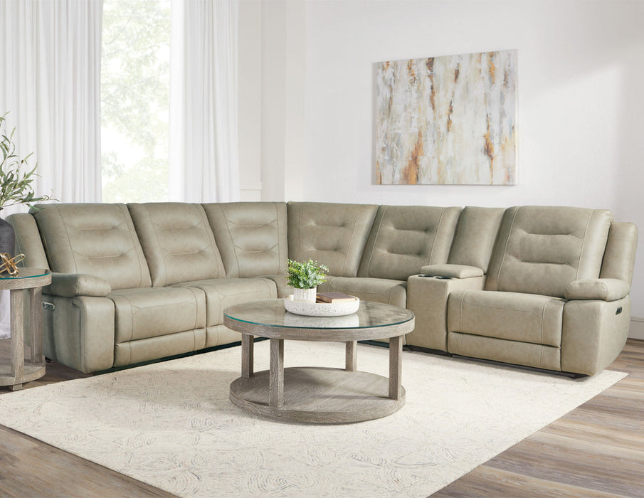 Parker Living - Caldwell 6 Piece Modular Power Reclining Sectional in Misty Storm - MCAL-PACKA(H)-TAFG - GreatFurnitureDeal