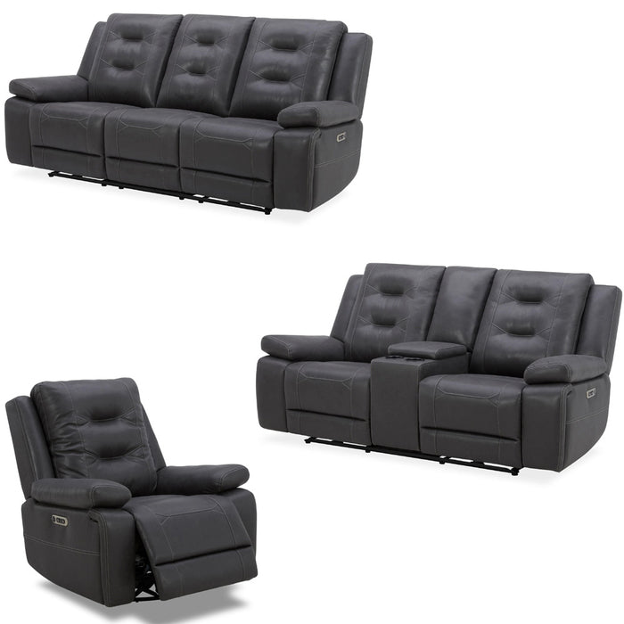 Parker Living - Caldwell 3 Piece Power Reclining Living Room Set in Tahoe Charcoal - MCAL-321PH-TACH-3SET - GreatFurnitureDeal