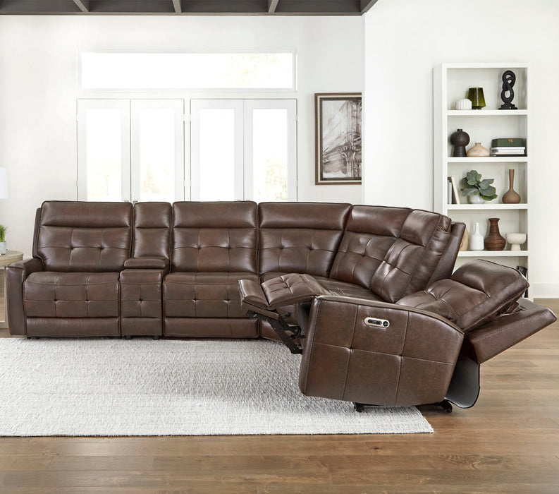 Parker Living - Canterbury 6 Piece Modular Power Reclining Sectional Sofa in Acorn - MCAN-PACKA(HZ)-ACO - GreatFurnitureDeal