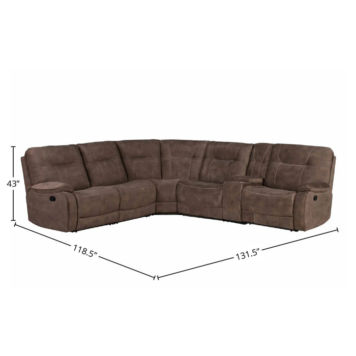 Parker Living - Cooper 6 Piece Reclining Sectional in Shadow Brown - MCOO-PACKA-SBR - GreatFurnitureDeal