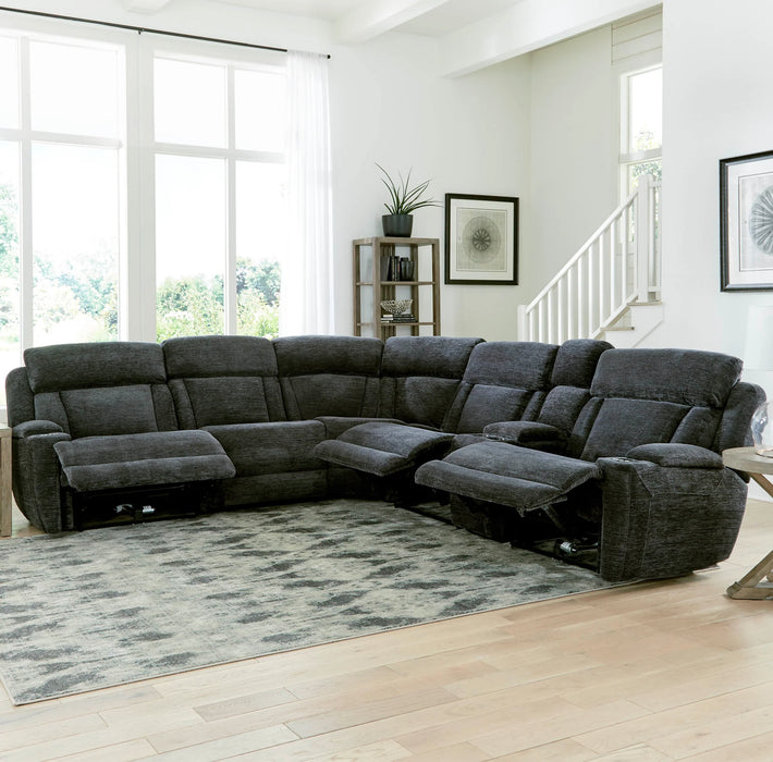 Parker Living - Dalton 6 Piece Reclining Sectional in Lucky Charcoal - MDAL-PACKT(H)-LCH - GreatFurnitureDeal