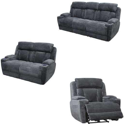 Parker Living - Dalton 3 Piece Power Living Room Set in Lucky Charcoal - MDAL#834PH-LCH-3SET - GreatFurnitureDeal