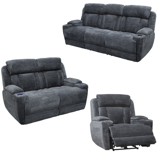 Parker Living - Dalton 3 Piece Power Living Room Set in Lucky Charcoal - MDAL#834PH-LCH-3SET - GreatFurnitureDeal