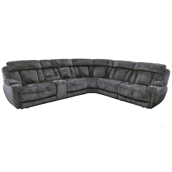 Parker Living - Dalton 6 Piece Reclining Sectional in Lucky Charcoal - MDAL-PACKT(H)-LCH - GreatFurnitureDeal