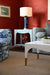 Worlds Away - Ronny Tapered Leg One Drawer Side Table With Antique Brass Foot Caps In Light Blue Lacquer - RONNY LB - GreatFurnitureDeal