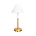 Worlds Away - Rechargeable Table Lamp With Wrapped Rattan Pole In Brass And White Linen Shade - MELTON - GreatFurnitureDeal