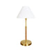 Worlds Away - Rechargeable Table Lamp With Wrapped Rattan Pole In Brass And White Linen Shade - MELTON - GreatFurnitureDeal