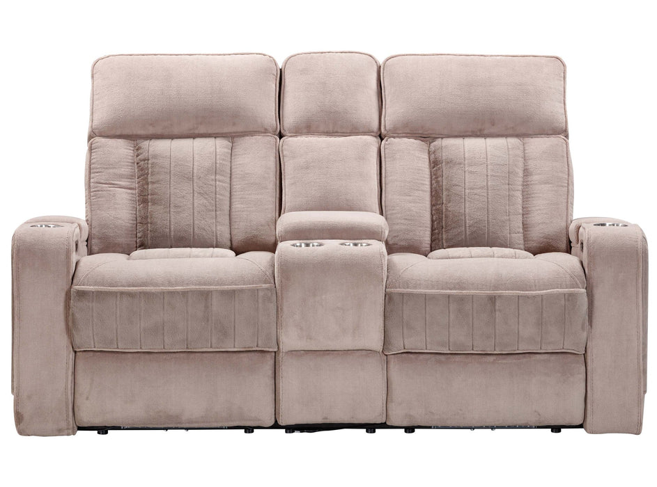 Parker Living - Equinox Power Console Loveseat in Mushroom - MEQU#822CPH-MURM - GreatFurnitureDeal