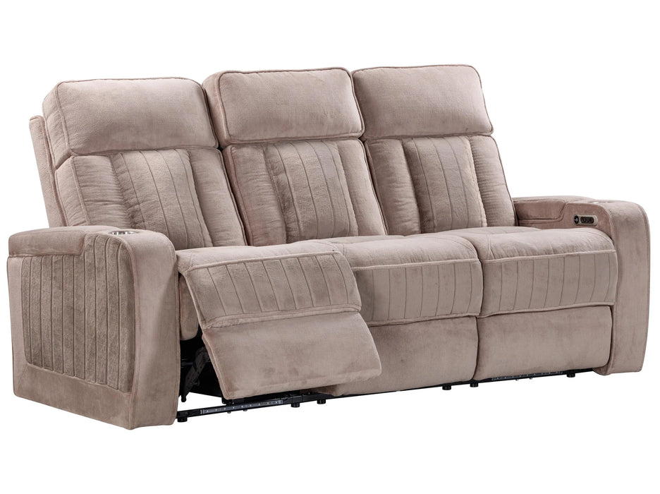 Parker Living - Equinox Power Reclining Sofa with Drop Down Table in Mushroom - MEQU#834PH-MURM - GreatFurnitureDeal