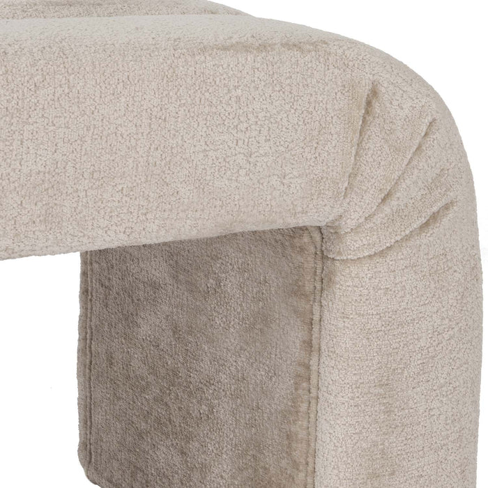 Worlds Away - Mercer Horizontal Channeled Bench In Taupe Textured Chenille - MERCER TP - GreatFurnitureDeal