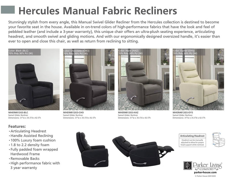 Parker Living - Hercules Swivel Glider Recliner in Haze (Set of 2) - MHER#812GS-2-HAZ - GreatFurnitureDeal