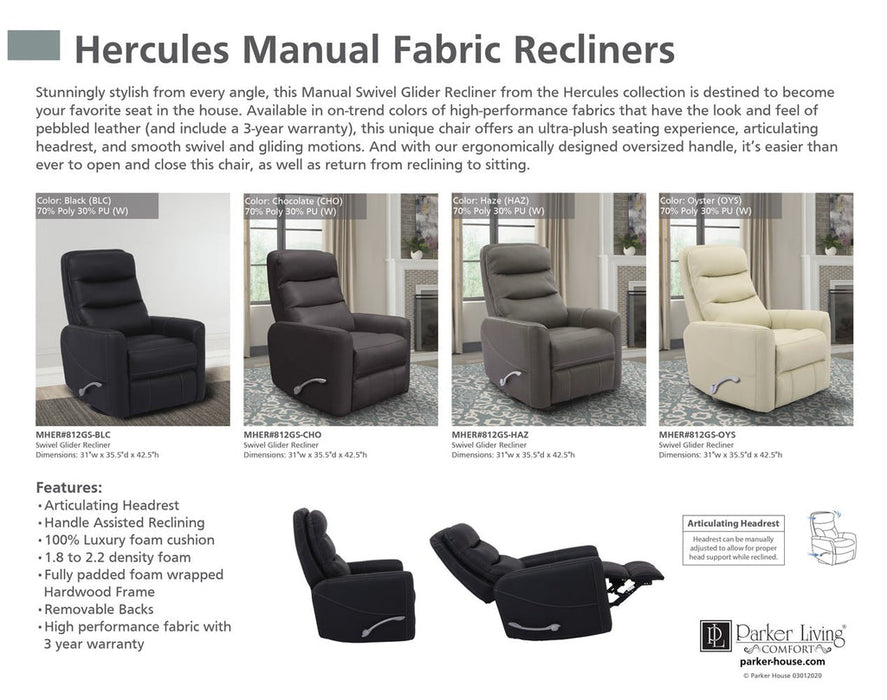 Parker Living - Hercules Glider Swivel Recliner with Articulating Headrest (Set of 2) - MHER#812GS-OYS - GreatFurnitureDeal