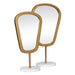 Worlds Away - Large Table Top Mirror In Aged Gold Finish On White Marble Base - MICAH LG - GreatFurnitureDeal